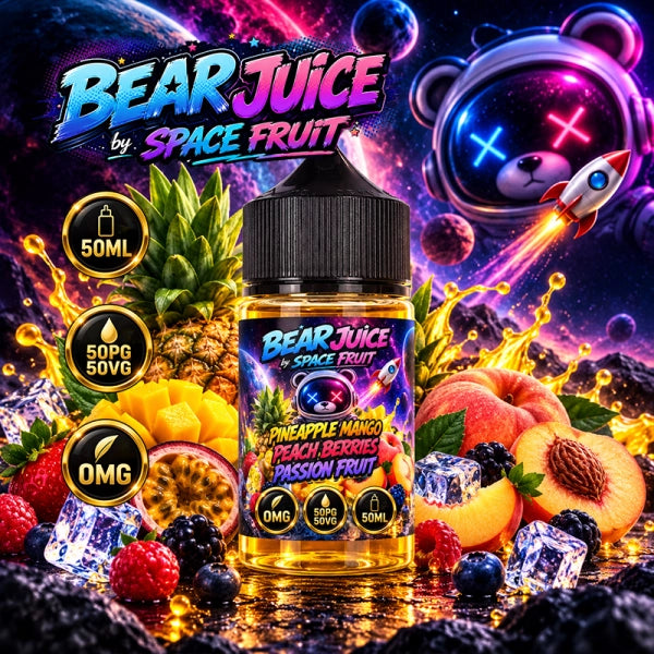 Pineapple Mango Peach Berries Passion Fruit 0mg 50ml - Bear Juice by Space Fruit