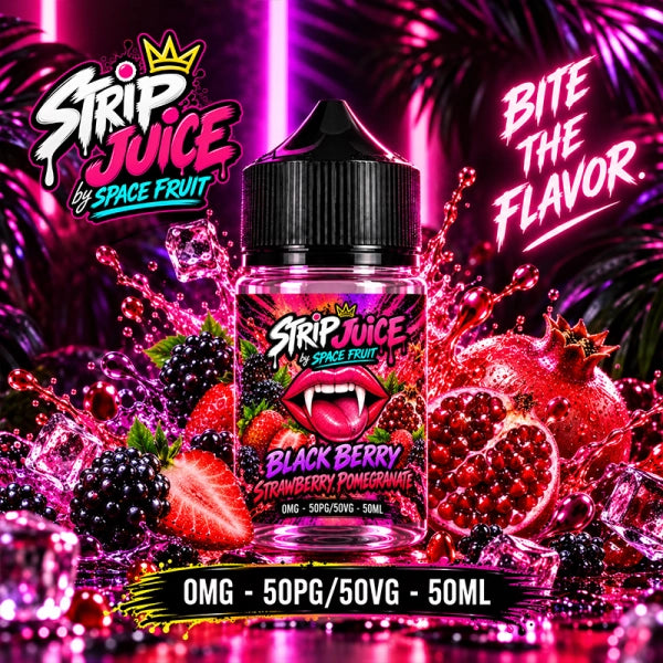 Black Berries Strawberry Pomegranate 0mg 50ml - Strip Juice by Space Fruit
